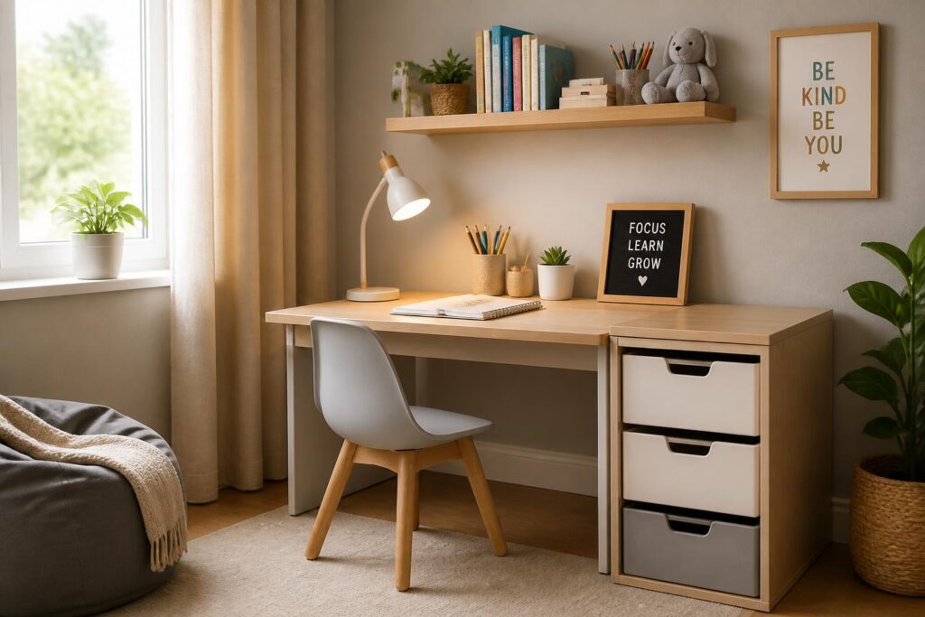 Coin bureau pour devoirs : calme, autonomie, petits espaces