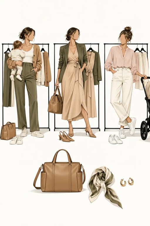Garde-robe capsule pour rester élégante et stylée en tant que jeune maman
