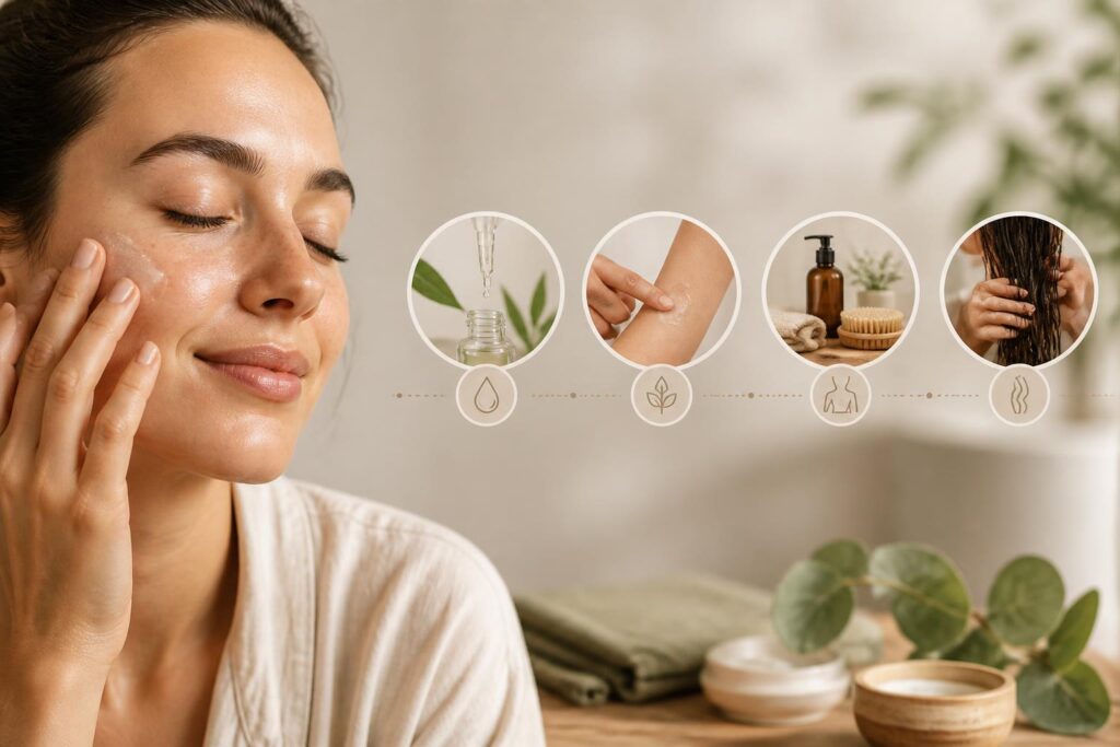 Soins naturels par type de peau, étape par étape